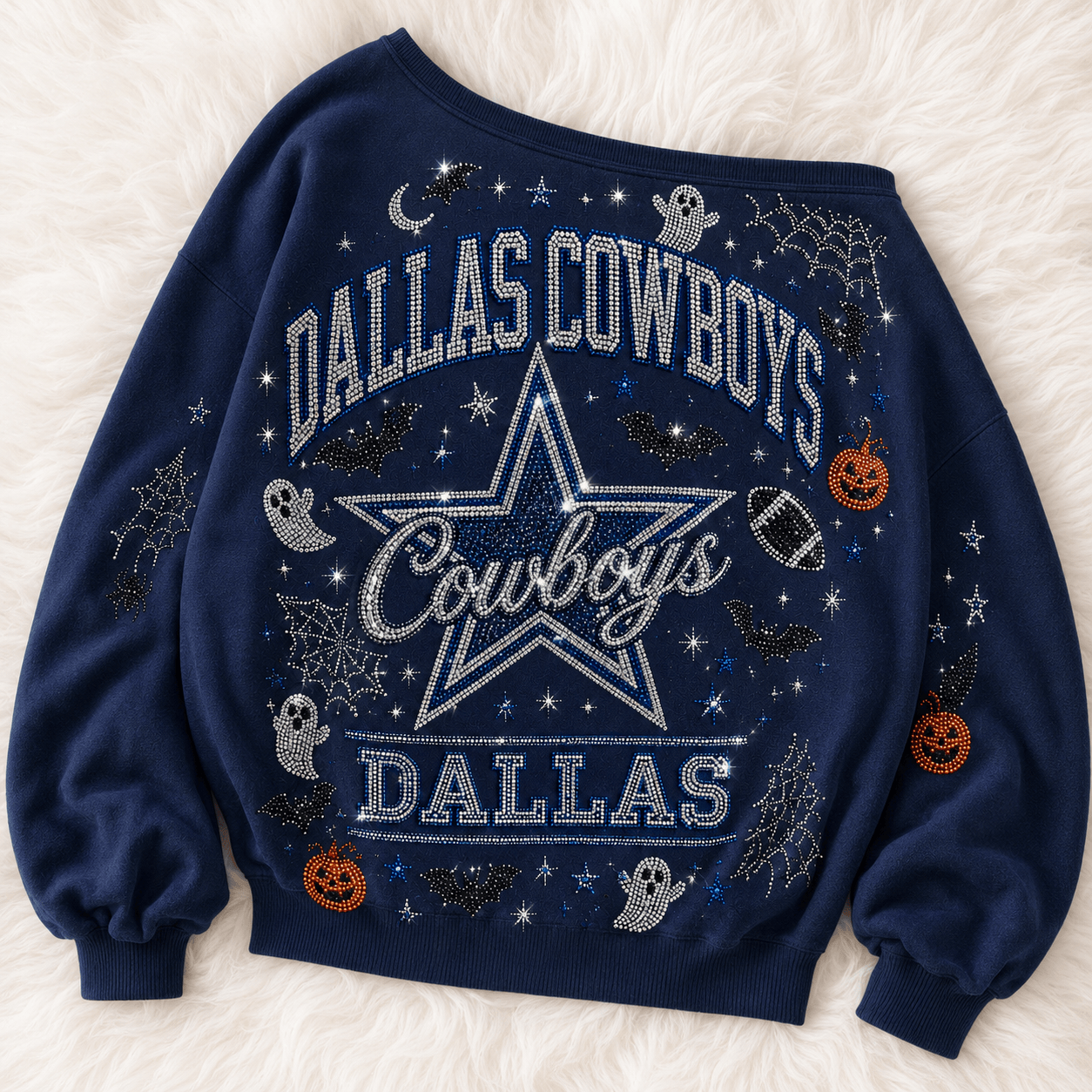DLCB 3D SHOULDER RHINESTONE SWEATSHIRT DNBN