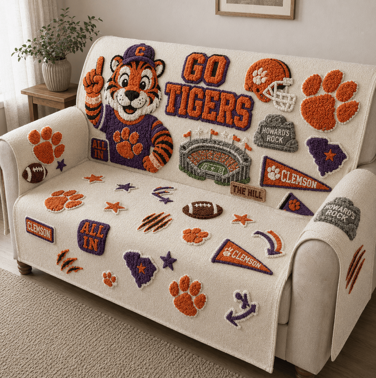 CTFB Tufted Sofa Cover & Pillow Set HTTT