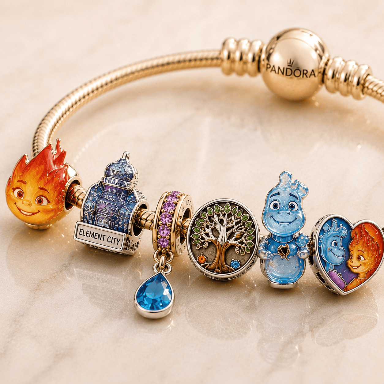 ELE Gold Charm Bracelet Set PTT