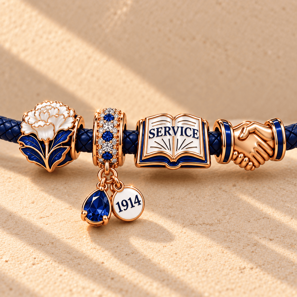 PBTS Braided Leather Charm Bracelet Set NHVH
