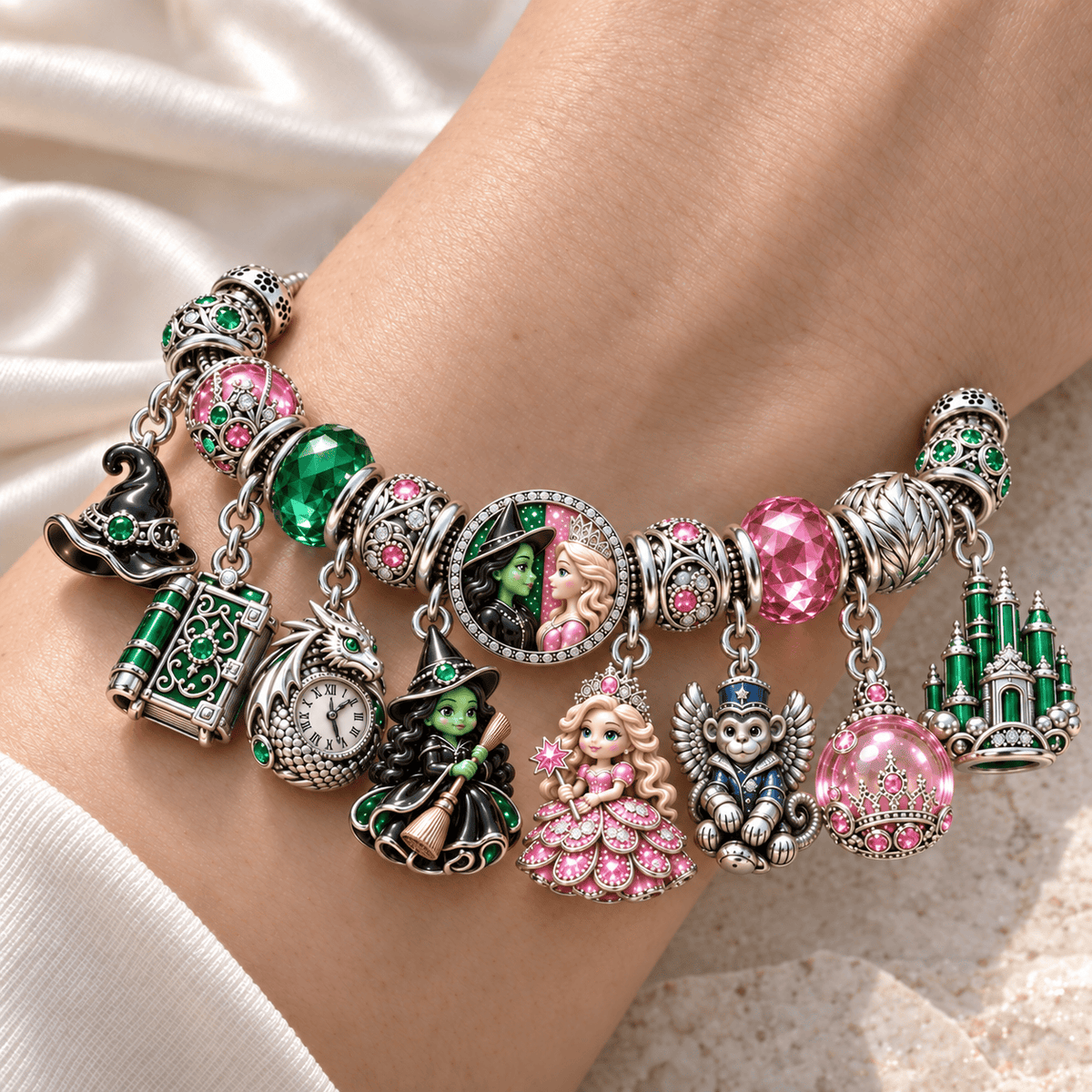WCKD Silver Charm Bracelet Set NTTB
