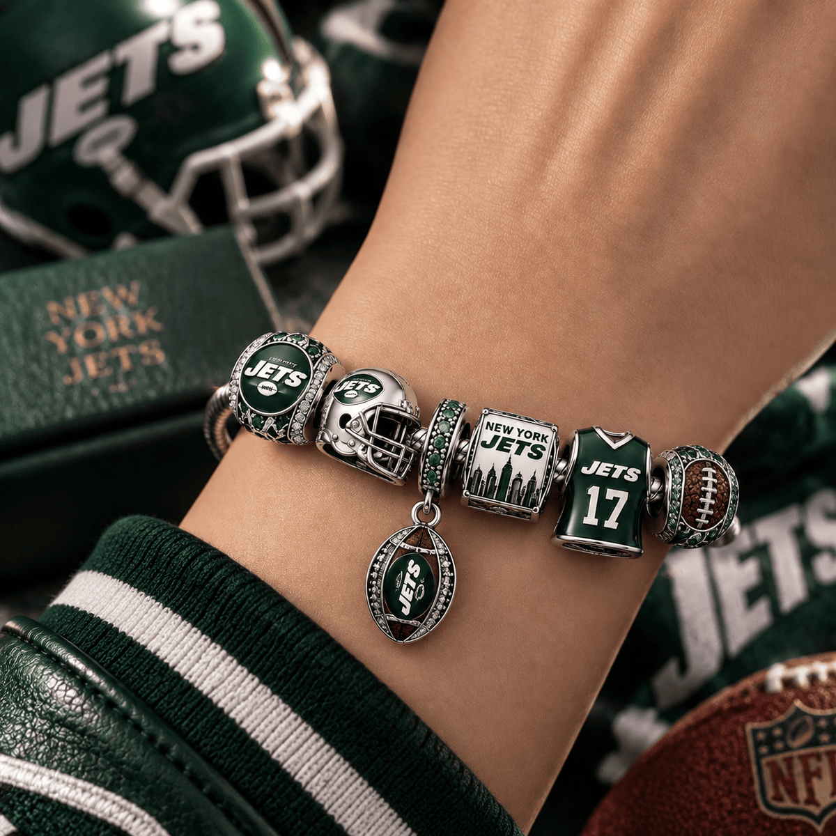 NYJ Silver Charm Bracelet Set PTT