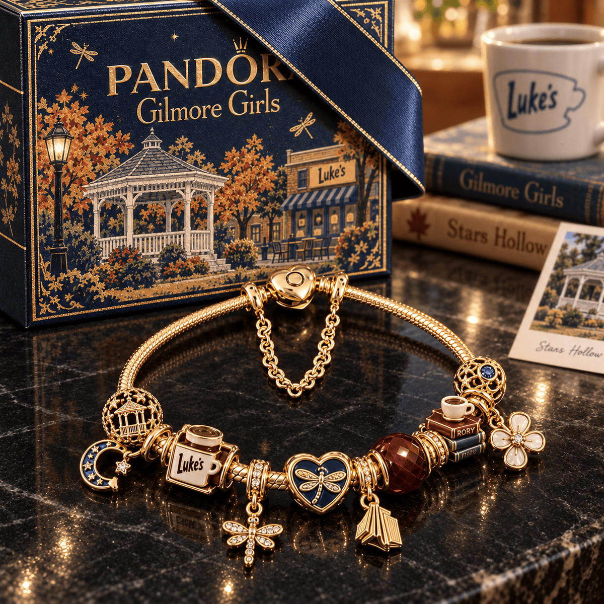 GMG Gold Charm Bracelet Set PTKL
